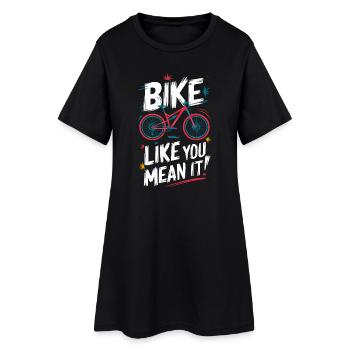 Dynamisches Fahrrad-Zitat-Design - Frauen T-Shirt-Kleid - Schwarz - Vorne