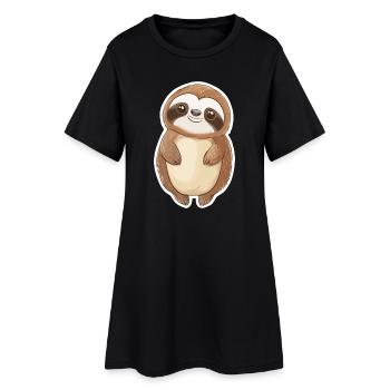 Paresse - Robe T-shirt Femme - noir - Devant