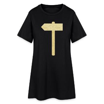 Rustic Wooden Signpost Illustration - Women’s T-Shirt Dress - black - Front