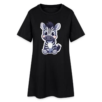 Zèbre - Robe T-shirt Femme - noir - Devant
