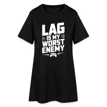 Le décalage est mon pire ennemi - Robe T-shirt Femme - noir - Devant