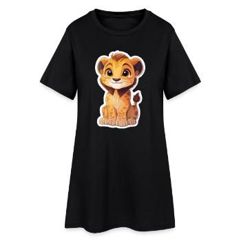 Lion - Robe T-shirt Femme - noir - Devant