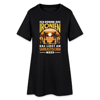 Je viens des ironies – Mer sarcastique - Robe T-shirt Femme - noir - Devant