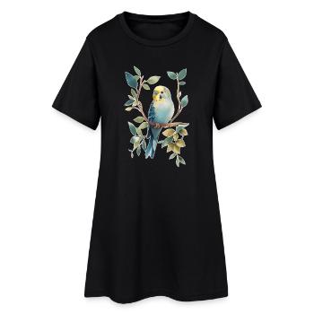 Perruche ondulée - Robe T-shirt Femme - noir - Devant