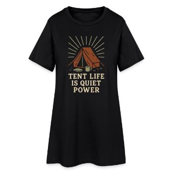 Solo Camping Introverti Campeur Calme - Robe T-shirt Femme - noir - Devant