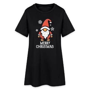 Nain de Noël Joyeux Noël Design - Robe T-shirt Femme - noir - Devant