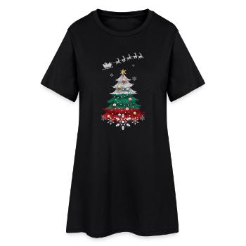 Sapin de Noël avec drapeau bulgare - Robe T-shirt Femme - noir - Devant