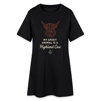 Highland Cow Rustic Animal Cute - Women’s T-Shirt Dress - black - Front