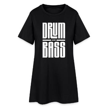 Drum and Bass Typographie audacieuse - Robe T-shirt Femme - noir - Devant
