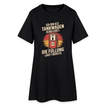 Carnaval déguisé en camion-citerne Bière costumée pour enterrement de vie de garçon - Robe T-shirt Femme - noir - Devant