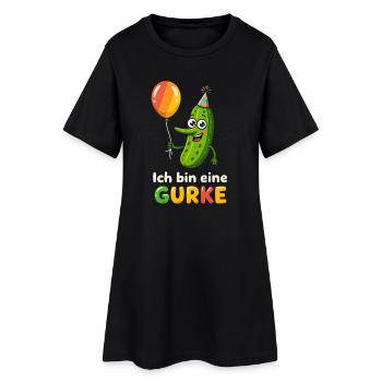 Costume de concombre Légumes Drôle Vegan Carnaval - Robe T-shirt Femme - noir - Devant