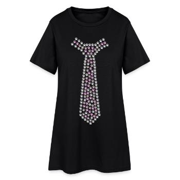 Cravate faite de pattes de chat - Robe T-shirt Femme - noir - Devant