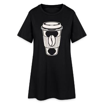 Illustration de tasse à café à emporter - Robe T-shirt Femme - noir - Devant