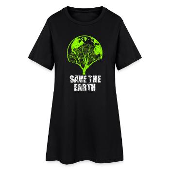 SAVE THE EARTH T-SHIRT - Women’s T-Shirt Dress - black - Front