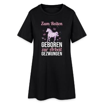Reiten Pferdeliebhaber Reiterhof Pferde - Frauen T-Shirt-Kleid - Schwarz - Vorne
