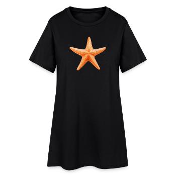 Conception de la plage Orange Starfish - Robe T-shirt Femme - noir - Devant