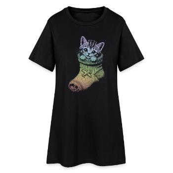 Kitten - Women’s T-Shirt Dress - black - Front