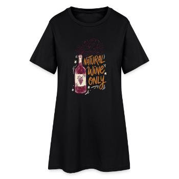 Natural Wine Only - Frauen T-Shirt-Kleid - Schwarz - Vorne