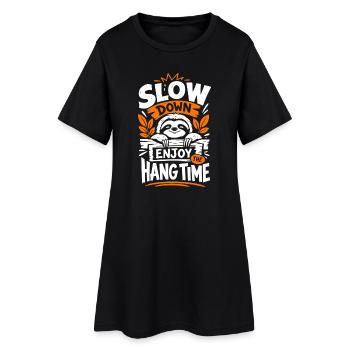 Ralentis, profite du temps de suspension - Robe T-shirt Femme - noir - Devant