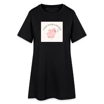 Je crois que mon cochon siffle - Robe T-shirt Femme - noir - Devant