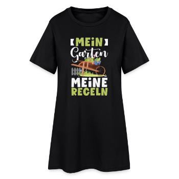 Mein Garten Meine Regeln - Frauen T-Shirt-Kleid - Schwarz - Vorne