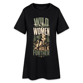 Femmes randonneuses - Robe T-shirt Femme - noir - Devant