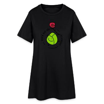 Rock and Roll - Frauen T-Shirt-Kleid - Schwarz - Vorne