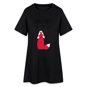 What does the fox say? - Frauen T-Shirt-Kleid - Schwarz - Vorne