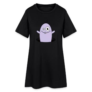 WILLY der freundliche Wurm 1 - Frauen T-Shirt-Kleid - Schwarz - Vorne