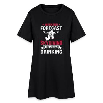 Parachutisme des prévisions de week-end - Robe T-shirt Femme - noir - Devant