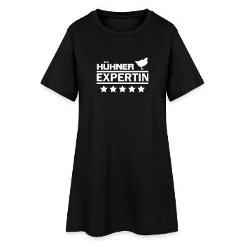 hühner expertin - Frauen T-Shirt-Kleid - Schwarz - Vorne