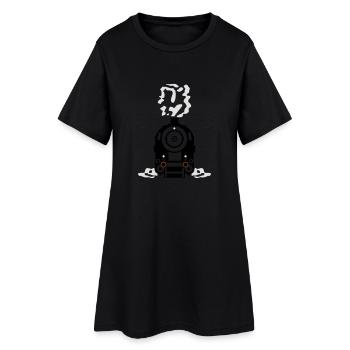 Dampflok Rauch Dampf Qualm - Frauen T-Shirt-Kleid - Schwarz - Vorne