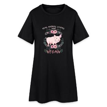 Idée de cadeau de végétarien végétarien - Robe T-shirt Femme - noir - Devant
