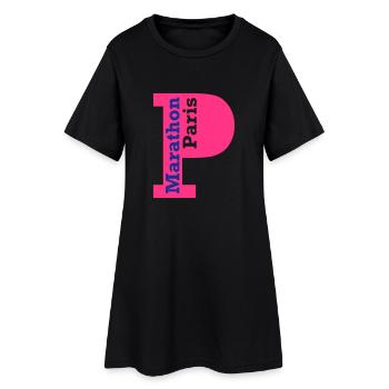 paris_marathon - Robe T-shirt Femme - noir - Devant