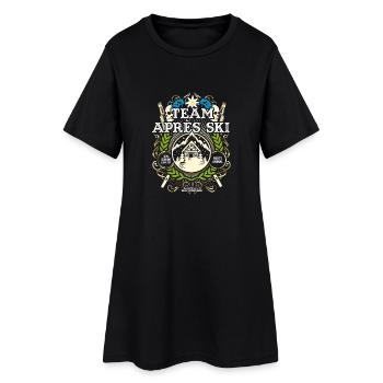 Apres Ski T Shirt Team Apres Ski - Frauen T-Shirt-Kleid - Schwarz - Vorne