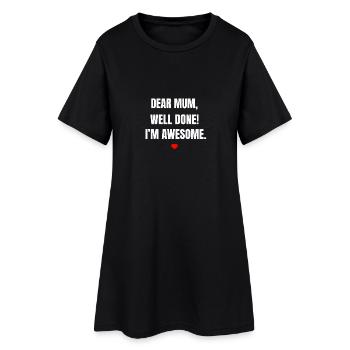 Muttertag - Frauen T-Shirt-Kleid - Schwarz - Vorne