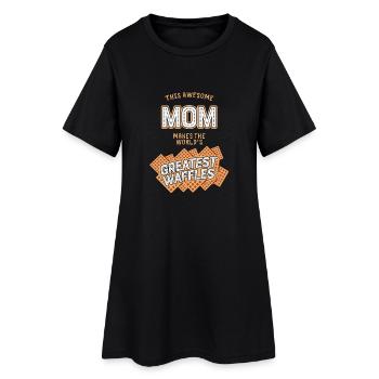 Maman - plus Gaufres - Robe T-shirt Femme - noir - Devant