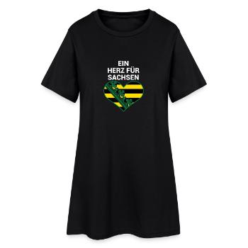 Ein Herz für Sachsen - Frauen T-Shirt-Kleid - Schwarz - Vorne