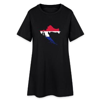 Kroatien - Frauen T-Shirt-Kleid - Schwarz - Vorne