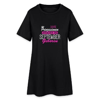 Echte Prinzessinnen werden im September geboren - Frauen T-Shirt-Kleid - Schwarz - Vorne