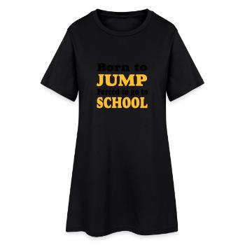 Saut en longueur - Saut en hauteur - Robe T-shirt Femme - noir - Devant