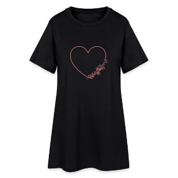 heartflowers_1 - Women’s T-Shirt Dress - black - Front