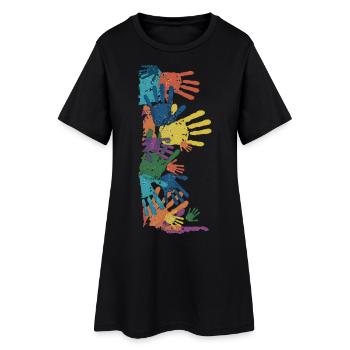 MAINS DE TOUCH - Robe T-shirt Femme - noir - Devant