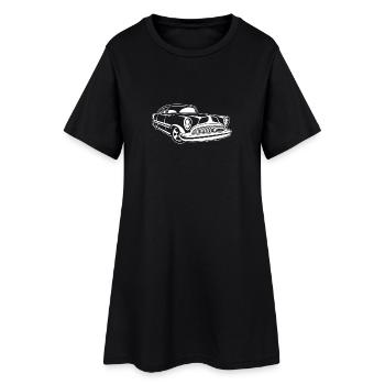 Lowrider / Oldtimer / Muscle Car 03_weiß - Frauen T-Shirt-Kleid - Schwarz - Vorne