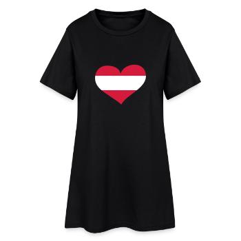 Österreich Herz; Heart Austria - Robe T-shirt Femme - noir - Devant