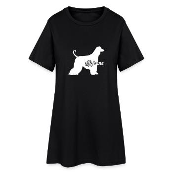 Afghanischer Windhund - Frauen T-Shirt-Kleid - Schwarz - Vorne