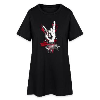 Signes de la main métal et de rock - Robe T-shirt Femme - noir - Devant