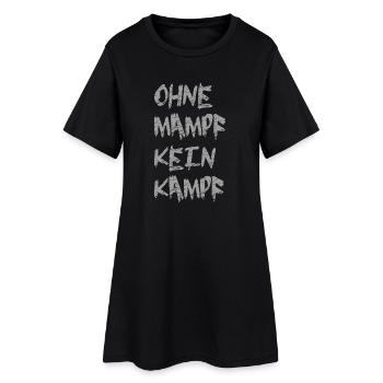 ohne Mampf kein Kampf - Frauen T-Shirt-Kleid - Schwarz - Vorne