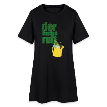 der garten ruft - Frauen T-Shirt-Kleid - Schwarz - Vorne