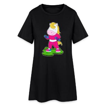 Horse Bodybuilder Dumbbells Bodybuilding - Robe T-shirt Femme - noir - Devant